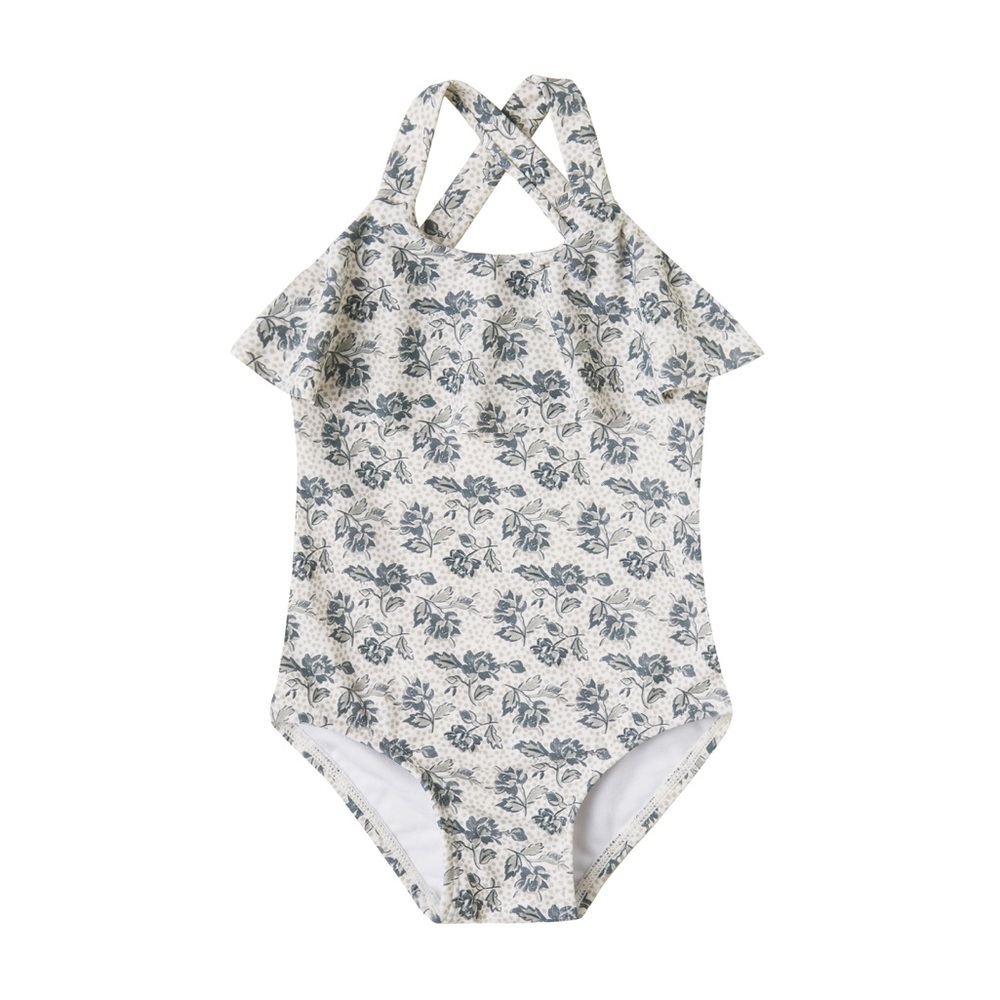 Rylee & Cru Ivory Roses Ruffle Swimsuit, 8 years old